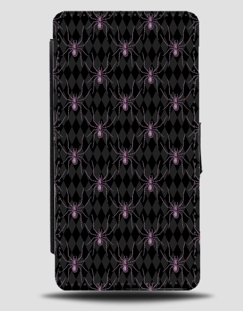 Black and Purple Spiders Halloween Flip Wallet Case Spider Shapes Shape CC92