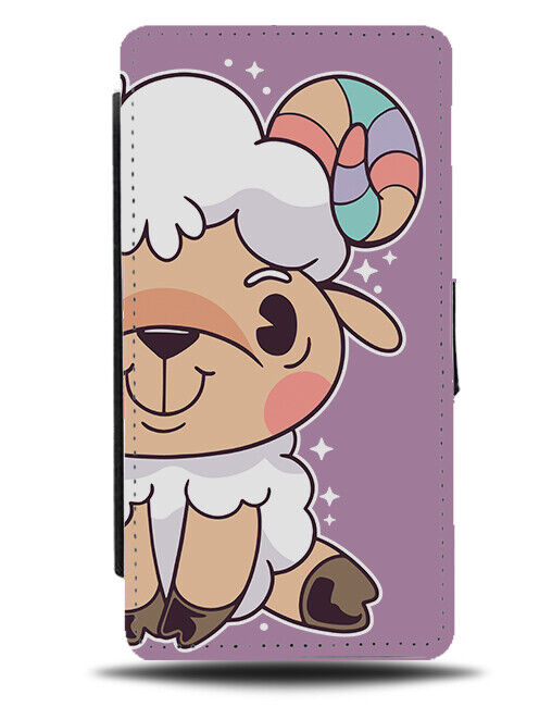 Unicorn Goat Flip Wallet Case Aries Star Sign Starsign Goats Rainbow K921