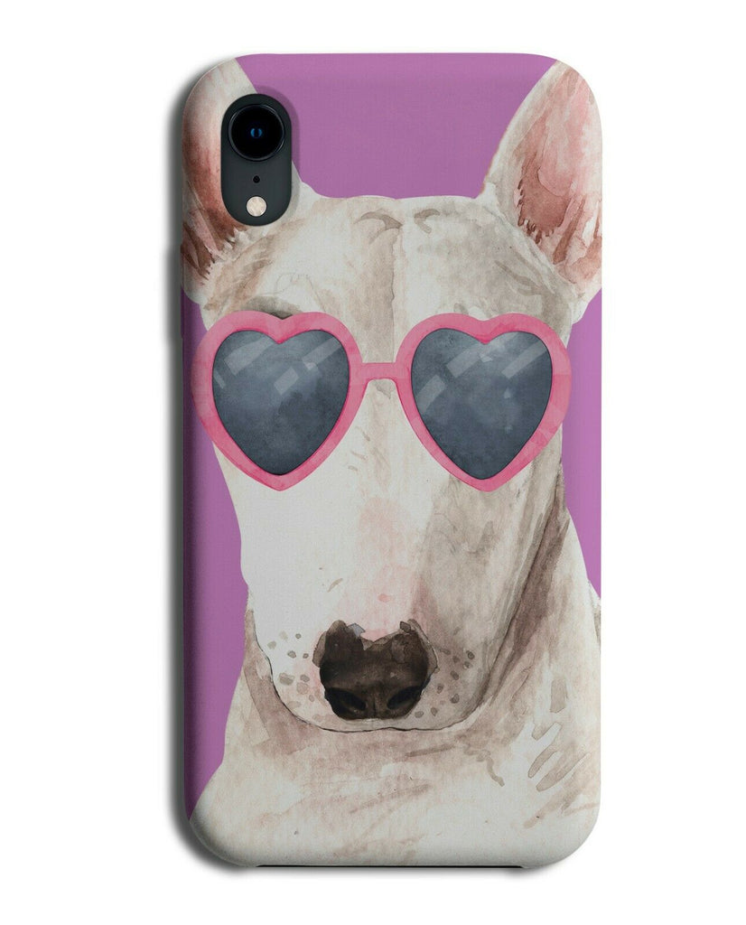 Bull Terrier Phone Case Cover Dog Dogs Love Heart Sunglasses Funny Pink K502