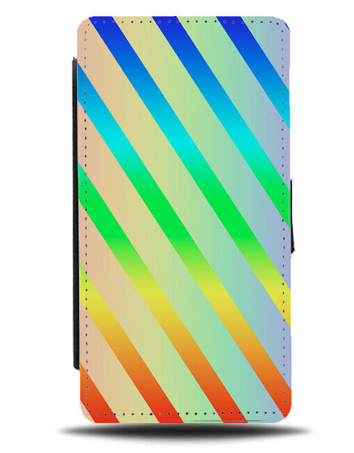Multicoloured Stripes Flip Cover Wallet Phone Case Multicolour Colourful i850