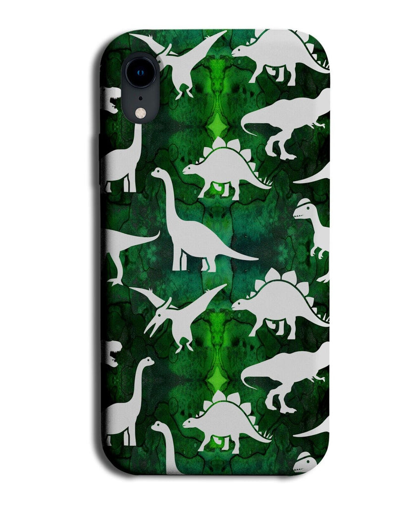 Neon Green Dinosaur Silhouettes Phone Case Cover Silhouette Pterodactyls BG90