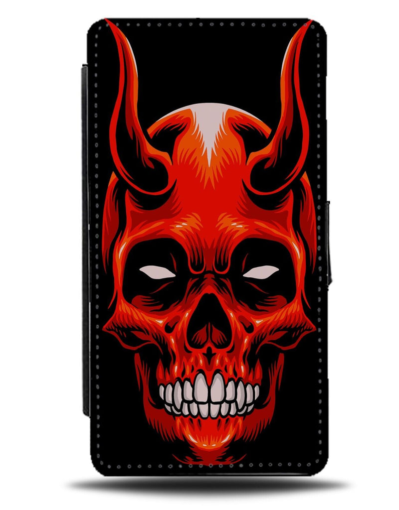 Demon Horned Monster Flip Wallet Case Red Character Face Demons Halloween DA62