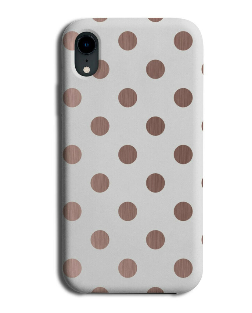 White and Rose Gold Polka Dot Pattern Phone Case Cover Dots Spots Golden i578