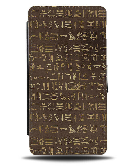 Hieroglyphic Egyptian Flip Wallet Case Hieroglyphics Egypt Golden Design F475