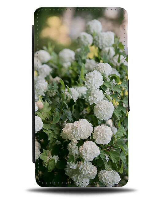 White Flower Bush Flip Wallet Case Floral Bushes Florally Flowery Photo Pic G701