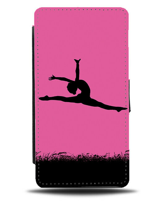 Gymnastics Flip Cover Wallet Phone Case Dancer Dancing Kit Dancing Hot Pink i614