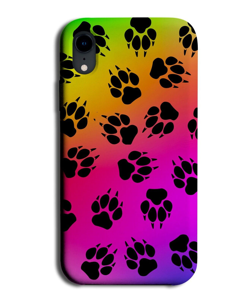 Multicoloured Animal Footprints Phone Case Cover Beat Bears Paw Prints DF44