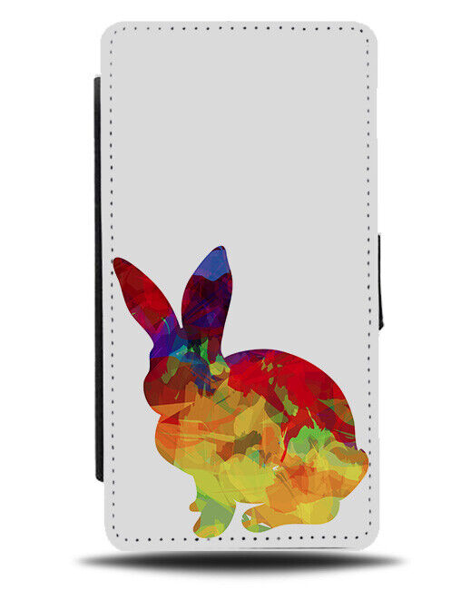 Colourful Abstract Rabbit Shape Flip Wallet Case Shapes Smokey Picture Art K164