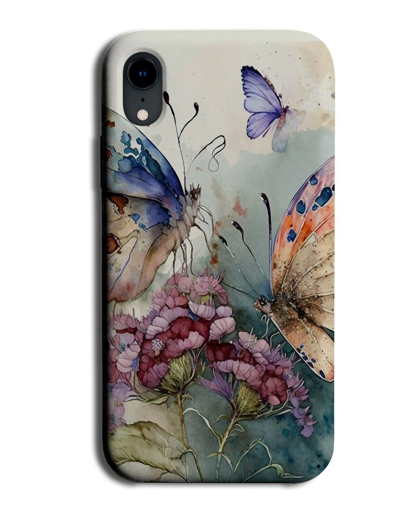 Dripping Butterfly On Flowers Painting Print Phone Case Cover Oil Water BC72