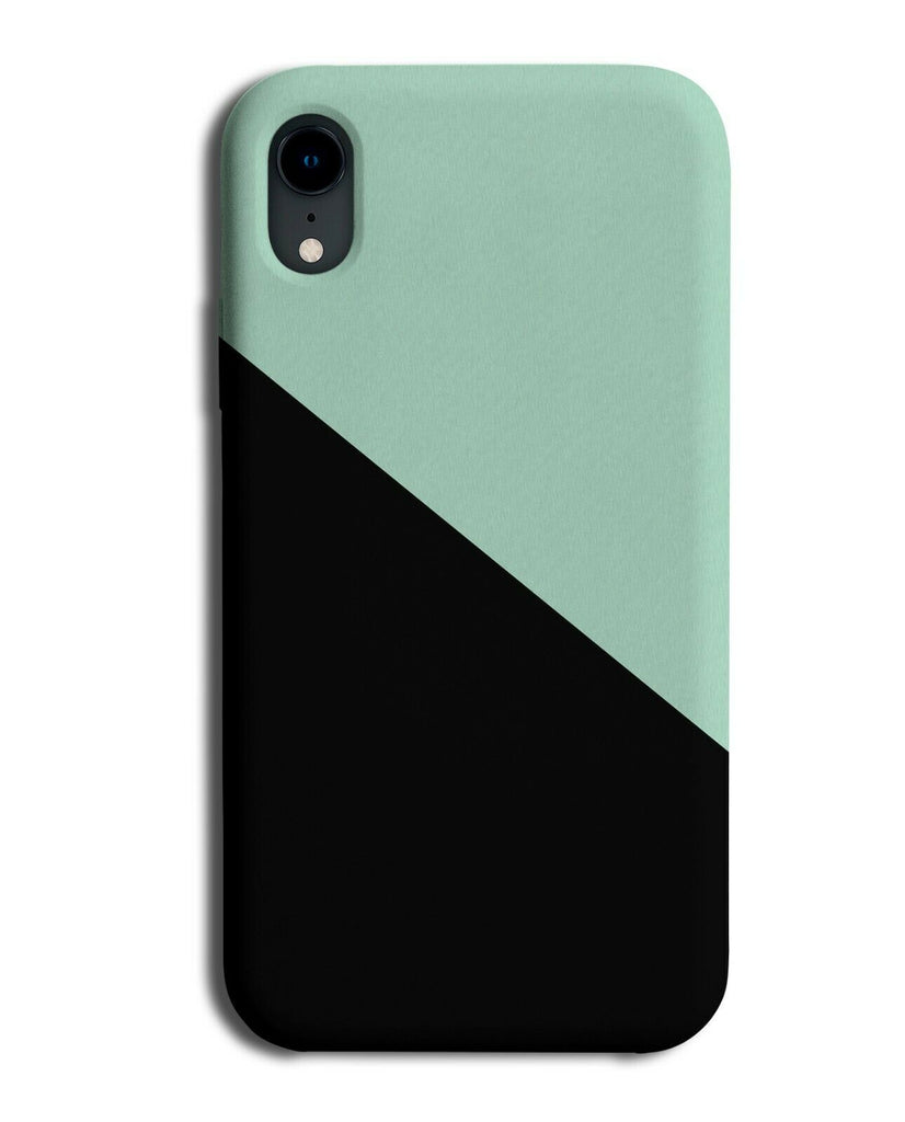 Mint Green and Black Phone Case Cover Light Pastel Pale Green Coloured i422