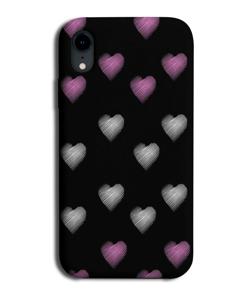Pink and White Love Heart Drawing Phone Case Cover Girly Girls Women's B978