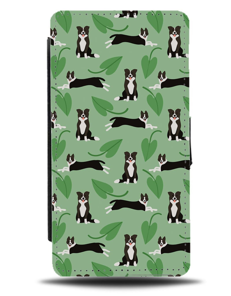 Border Collie Pattern Flip Wallet Case Collies Border Sheepdog Sheep Dogs CC15
