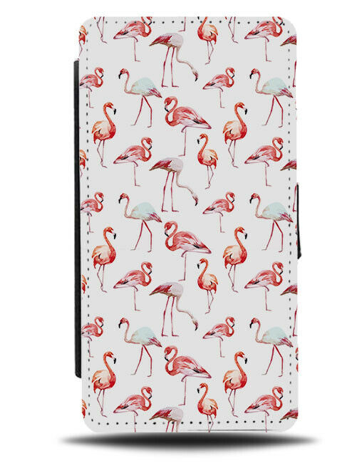 Pink Funky Flamingo Pattern Flip Wallet Case Design Wallpaper Flamingos G972