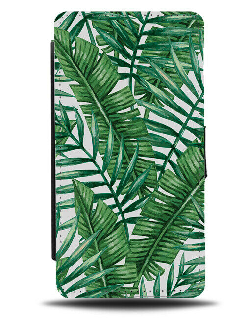 Dark Green Coloured Palm Tree Bushes Flip Wallet Case Bush Plant Plants G633