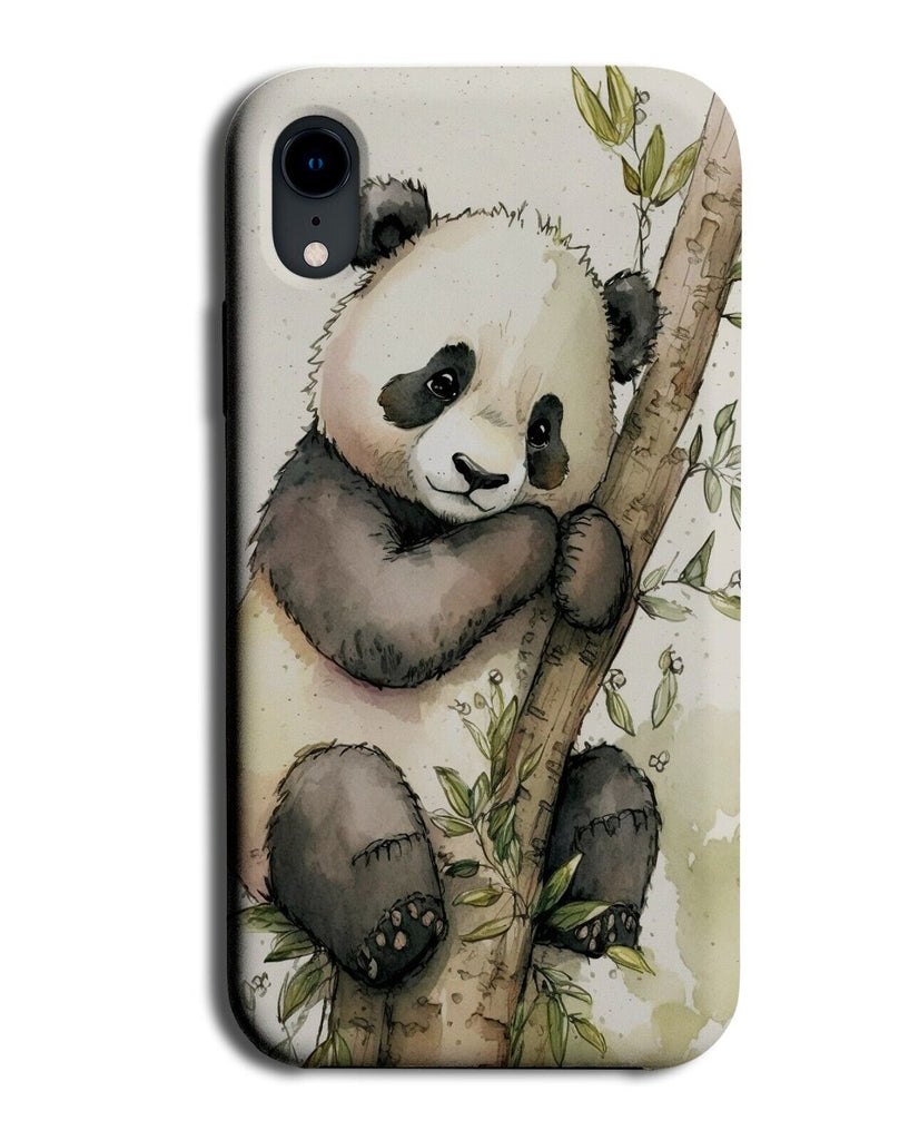 Baby Panda In The Tree Phone Case Cover Pandas Bear Bears Climbing Painting AG75