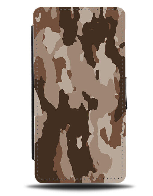 Brown Muddy Army Camo Print Flip Wallet Case Design Camouflage Mud K767