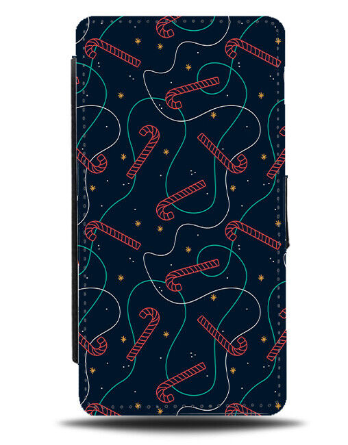 Red Candy Cane Christmas Candycanes Flip Wallet Case Candycane Falling Canes 678