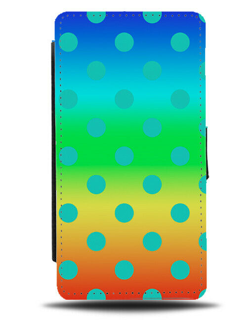 Multicoloured & Turquoise Green Polka Dot Flip Cover Wallet Phone Case Dots i465