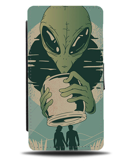Funny Alien Catching Humans Flip Wallet Case Hunting Catch Human Aliens i923