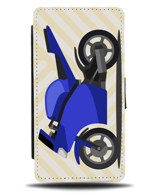 Blue Superbike Picture Flip Wallet Case Design Super Bike Motorbike Biker J829