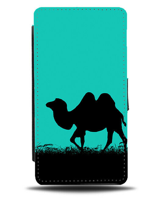 Camel Silhouette Flip Cover Wallet Phone Case Camels Turquoise Green i263
