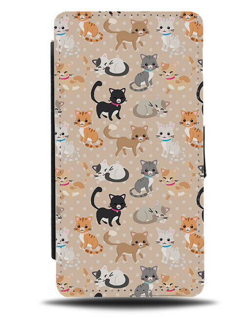 Stylish Cat Design Flip Wallet Case Colourful Kids Childrens Cats Kittens F013