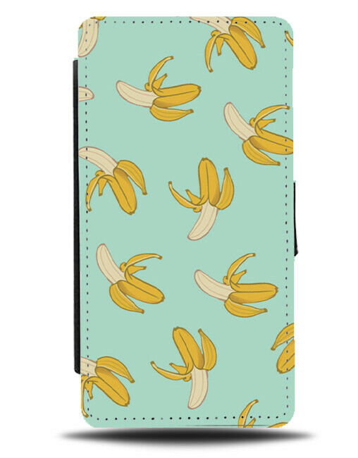 Retro Baby Blue Falling Bananas Flip Cover Wallet Phone Case Banana Cartoon B647