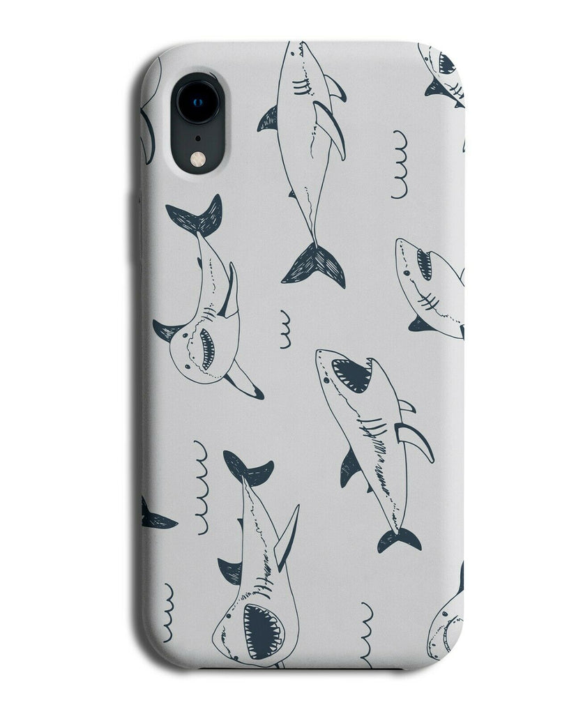 Comic Book Shark Design Phone Case Cover Picture Great White Cartoon Sharks G114