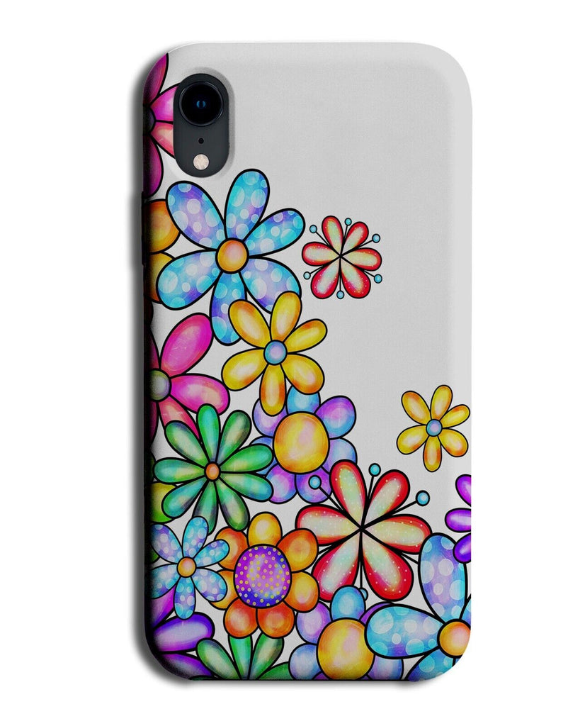 Colourful Flower Doodle Phone Case Cover Doodles Artwork Hand Drawn Print Q679F