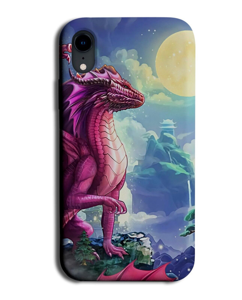 Fantasy Cartoon Dragon Phone Case Cover Pink Moon Light Moonlight Dragons AL96