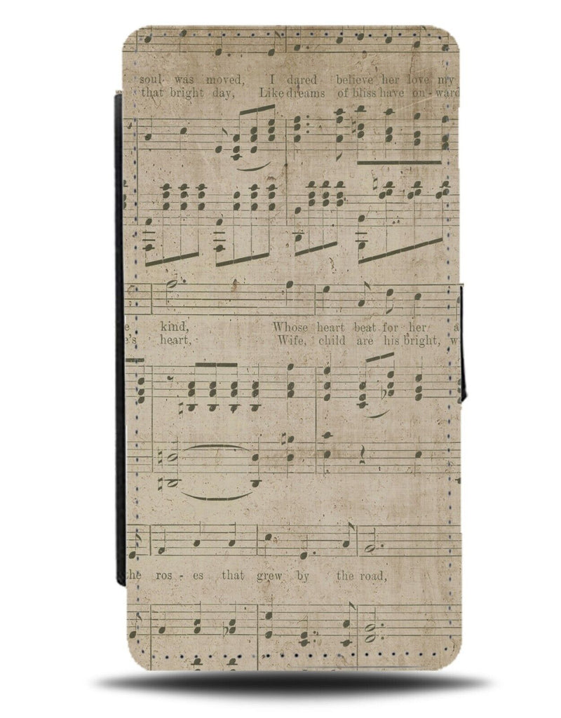 Old Retro Music Writing Flip Wallet Case Musical Sheet Sheets Notes Scores BC57