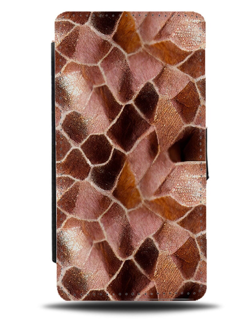 Rose Gold Scales Flip Wallet Case Reptile Girls Snake Skin Print Coloured AQ56