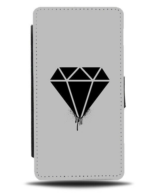 Dripping Black Diamond Flip Cover Wallet Phone Case Diamonds Girls Artistic B757