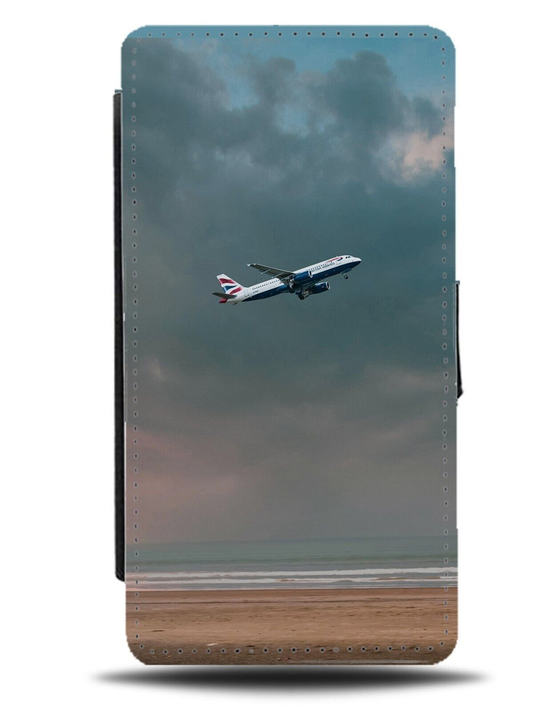 Plane Flying In Storm Flip Wallet Case Stormy Rain Clouds Dark Thunderstorm CX99