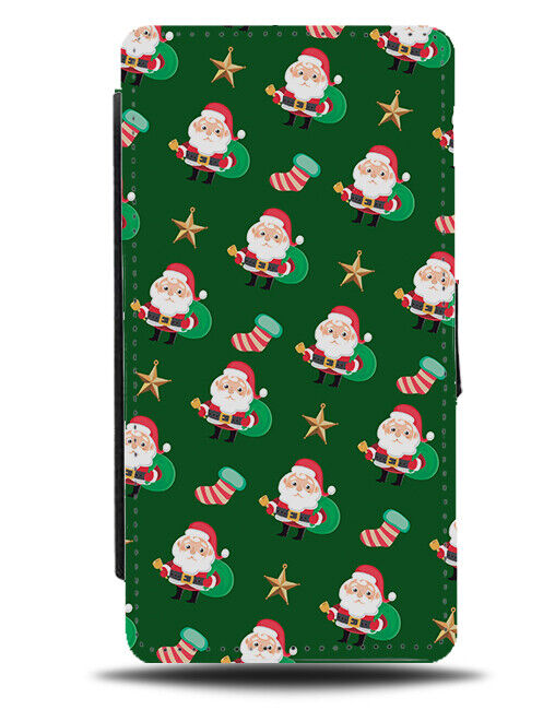 Santa Claus Figures Pattern Flip Wallet Case Figure Body Image Santas Xmas N927