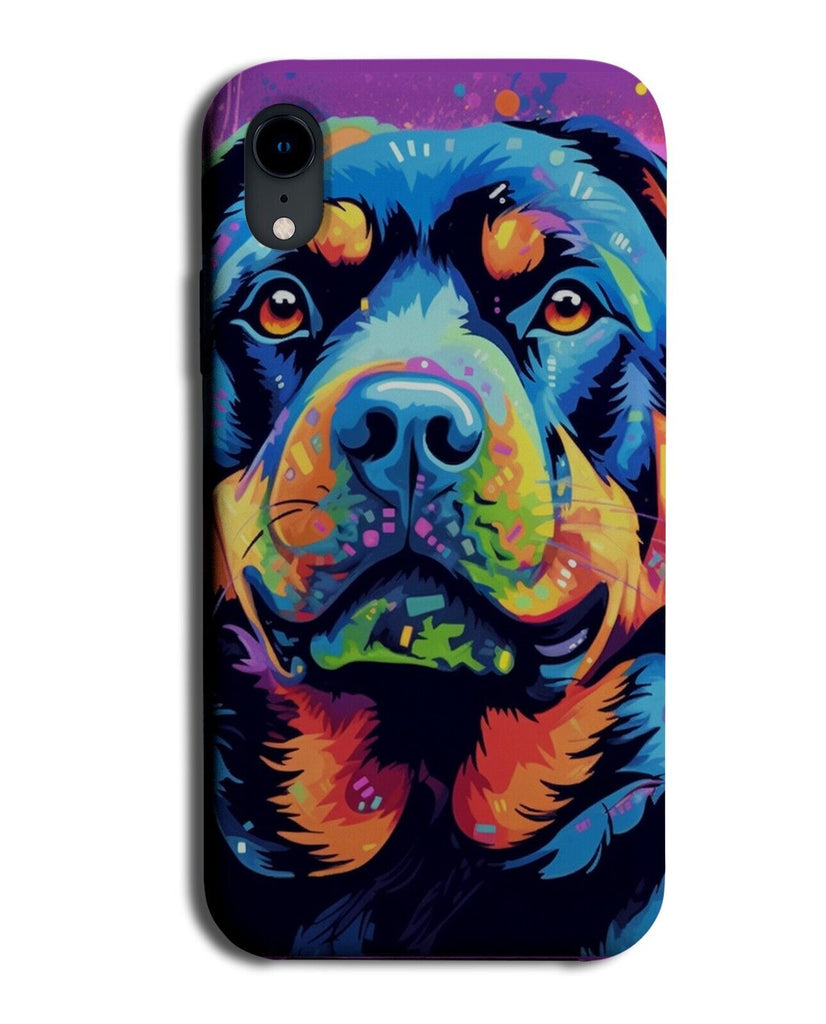 Colourful Rottweilers Face Phone Case Cover Rottweiler Multicolour Paints CA04