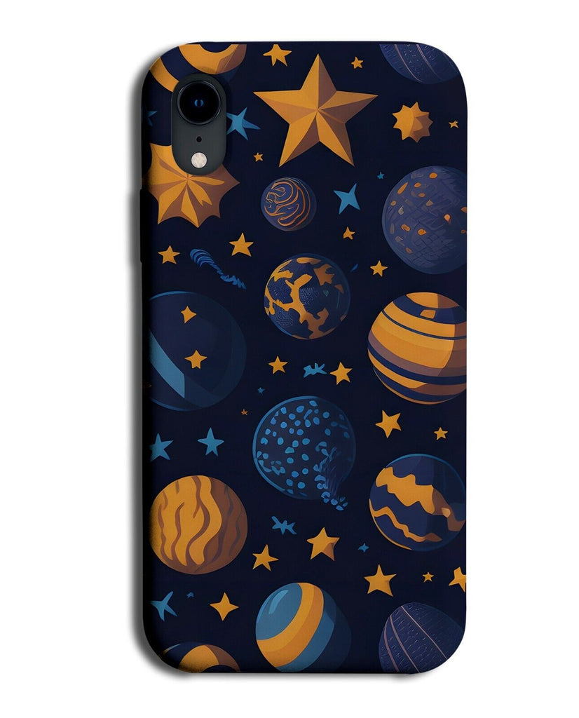 Orange and Blue Stars and Planets Phone Case Cover Planet Star Outer Space CQ63