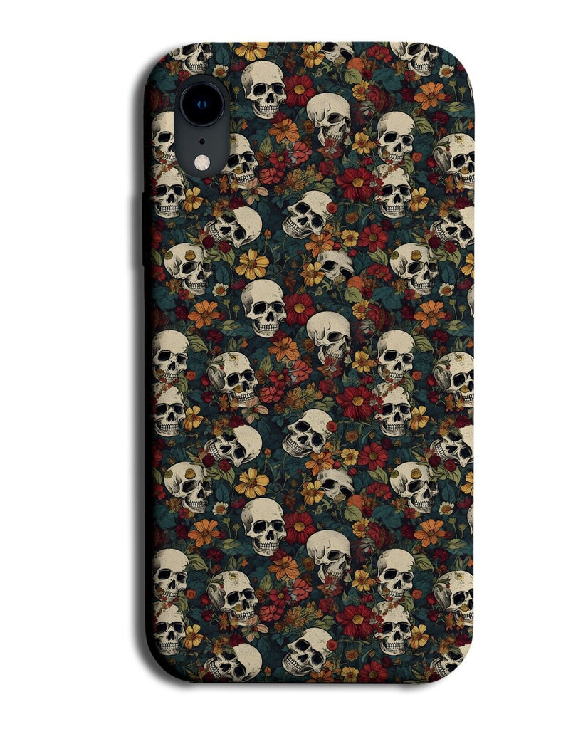 Floral Sugar Skull Heads Phone Case Cover Head Faces Flowery Grunge Florals CP35