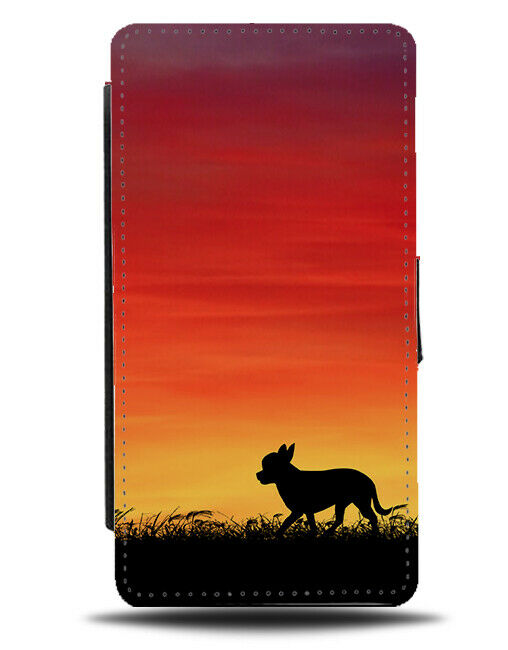 Chihuahua Flip Cover Wallet Phone Case Chihuahuas Dog Sunset Sunrise Photo i234