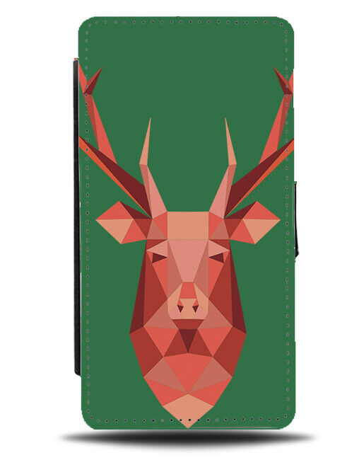 Abstract Reindeer Art Flip Wallet Case Cartoon Reindeers Head Christmas N774