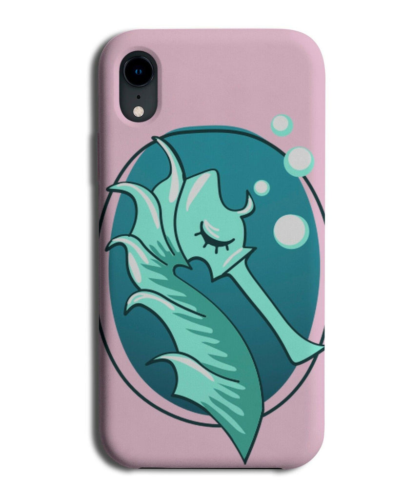 Cartoon Neon Blue Seahorse Phone Case Cover Sea Horse illustration K250