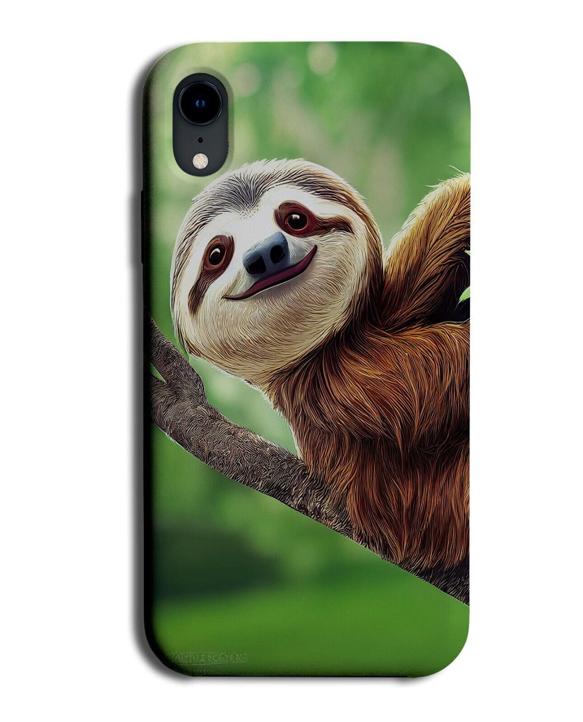 Funny Smiling Sloth Face Phone Case Cover Smile Grin Grinning Laughing LOL CC48