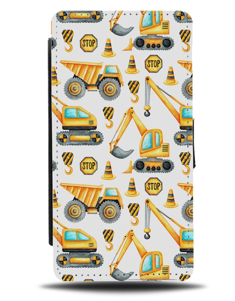 Building Site Flip Wallet Case Constructions Truck Trucks Cars Builder DE12