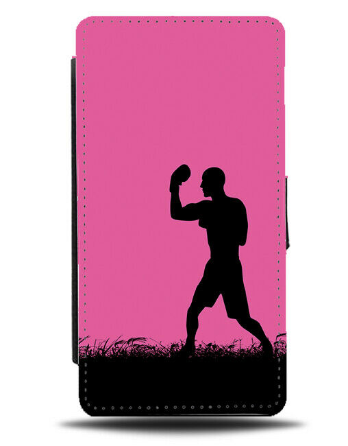 Boxing Flip Cover Wallet Phone Case Boxer Gloves Fighter Gift Hot Pink i607