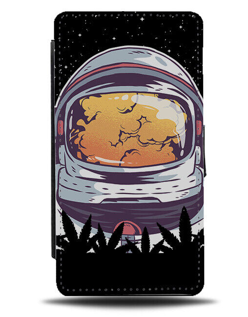 Stoned Astronaught In Space Flip Wallet Case Spaced Out Canabis Silhouette i975
