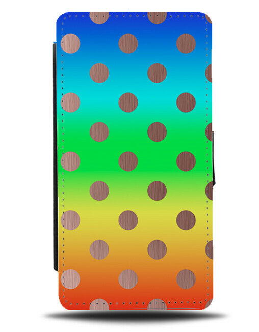 Multicoloured and Rose Gold Polka Dot Flip Cover Wallet Phone Case Dots i467