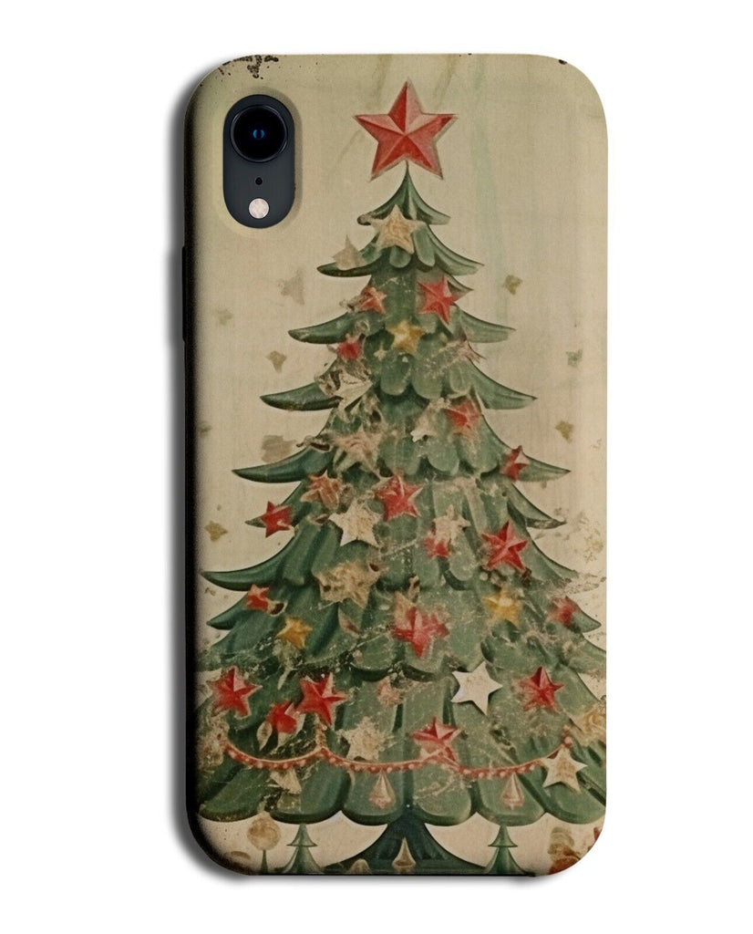 Vintage Christmas Tree Design Phone Case Cover Christmassy Old Looking DG37