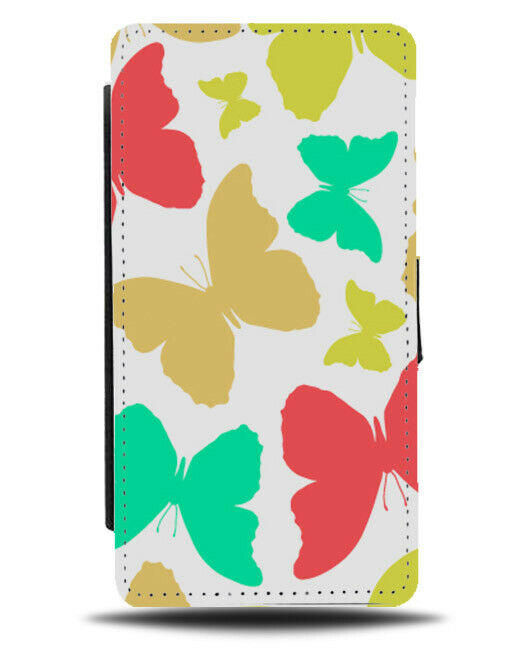 Brightly Coloured Flying Butterflies Flip Wallet Case Stylish Butterfly E913