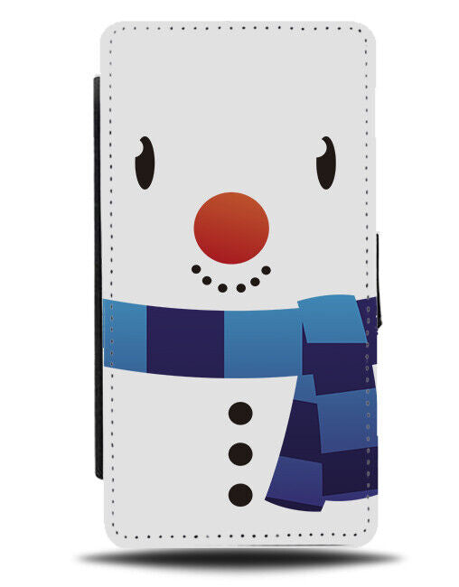 Snowman Costume Face Flip Wallet Case Outfit Snow Man Christmas White N789