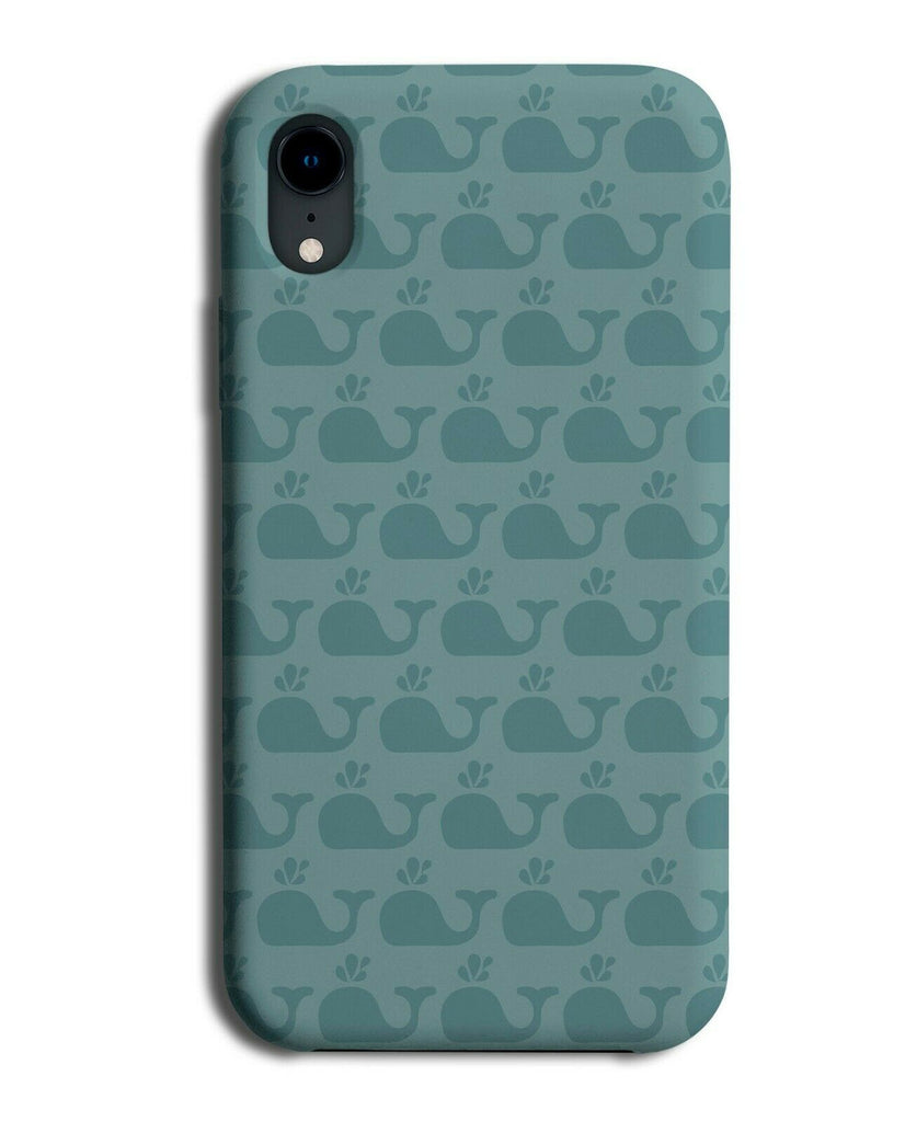 Dark Green Whale Pattern Phone Case Cover Whales Underwater Ocean Sea F204